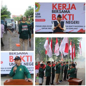 Ribuan Warga LDII Gresik Gelar Kerja Bakti Nasional di 23 Titik 