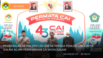 Pembekalan Ketua DPD LDII Gresik Kepada Pemuda LDII Gresik Dalam Acara Perkemahan CAI Wonosalam